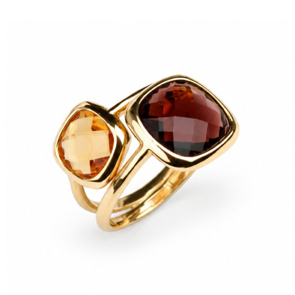 GEM bague grenat citrine